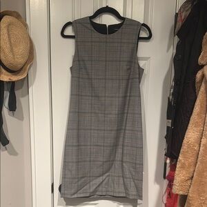 Classic Gray Plaid Sleeveless Dress